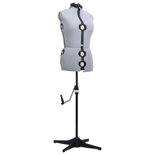 288486 vidaXL Adjustable Dress Form Female Grey M Size 40-46