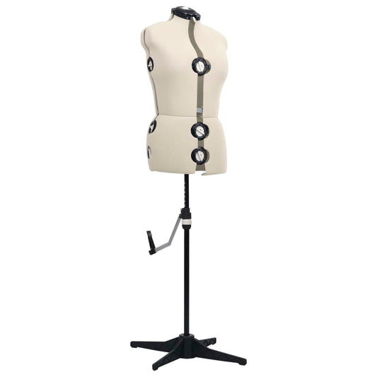 vidaXL Adjustable Dress Form Female Cream M Size 40-46