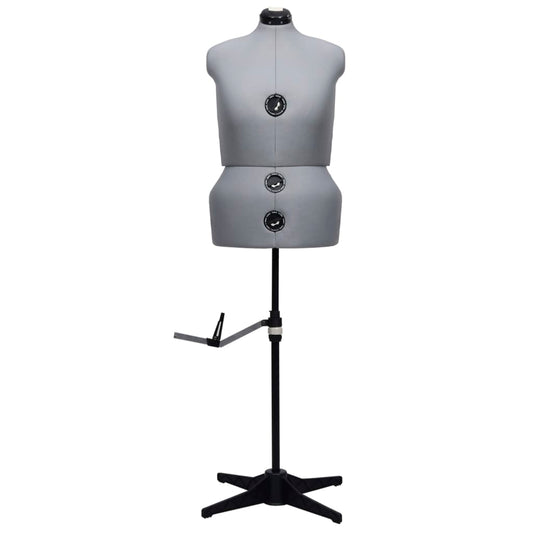 288489 vidaXL Adjustable Dress Form Female Grey L Size 44-50