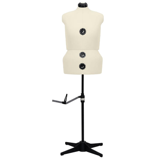 288490 vidaXL Adjustable Dress Form Female Cream L Size 44-50