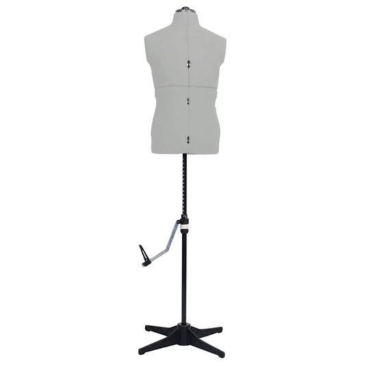 288492 vidaXL Adjustable Dress Form Male Grey Size 37-45