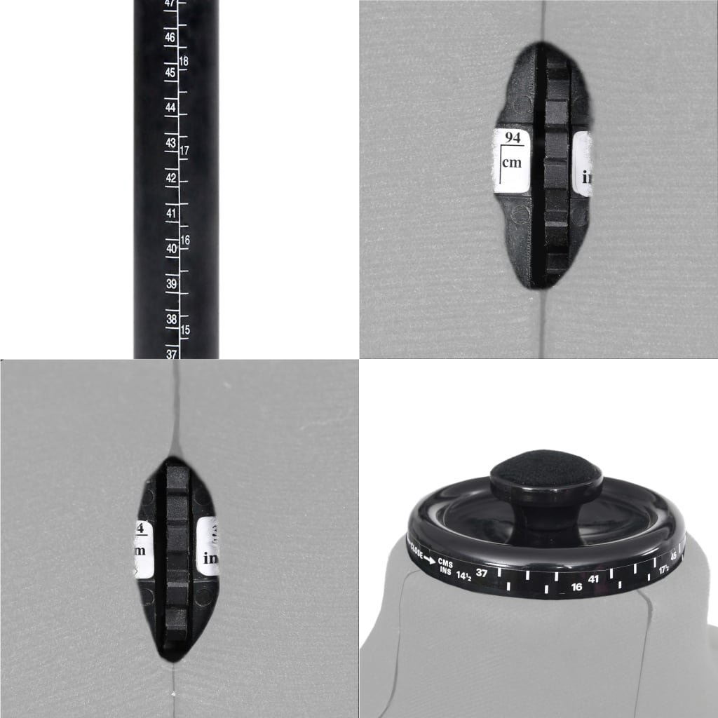 vidaXL Adjustable Dress Form Male Grey Size 37-45