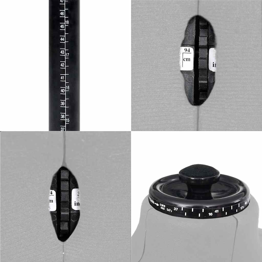 288492 vidaXL Adjustable Dress Form Male Grey Size 37-45