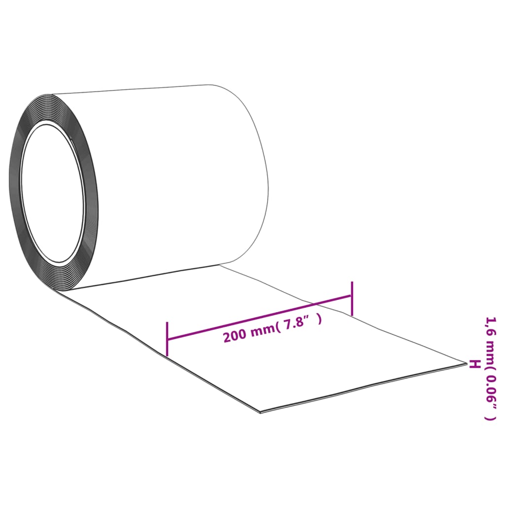 vidaXL Strip Curtain Roll PVC 1.6 mm x 200mm 25 m