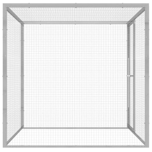 vidaXL Cat Cage 1.5x1.5x1.5 m Galvanised Steel