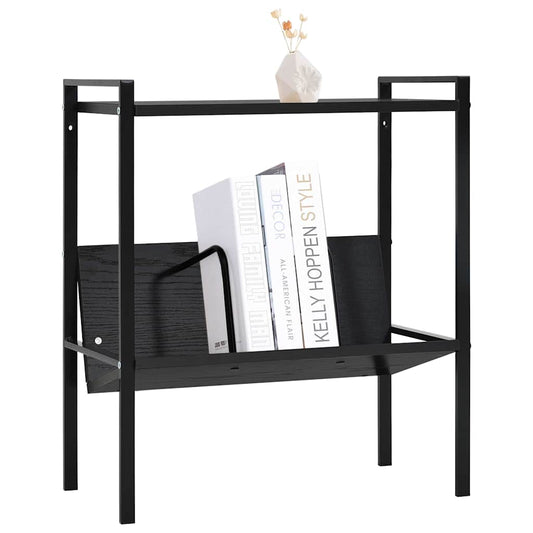 288230 vidaXL 2-Layer Book Shelf Black 52x28x59 cm Engineered Wood