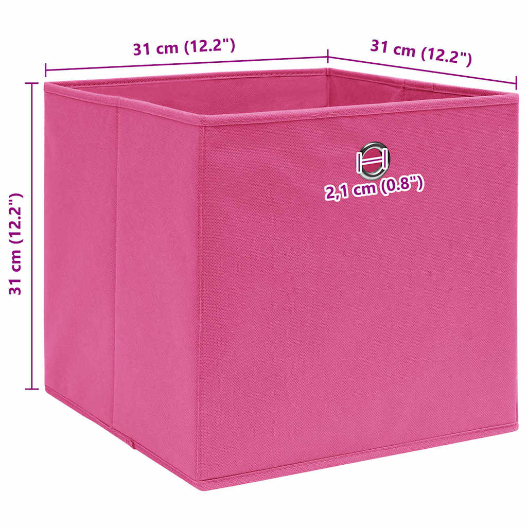 vidaXL Storage Boxes 10 pcs Pink 32x32x32 cm Fabric