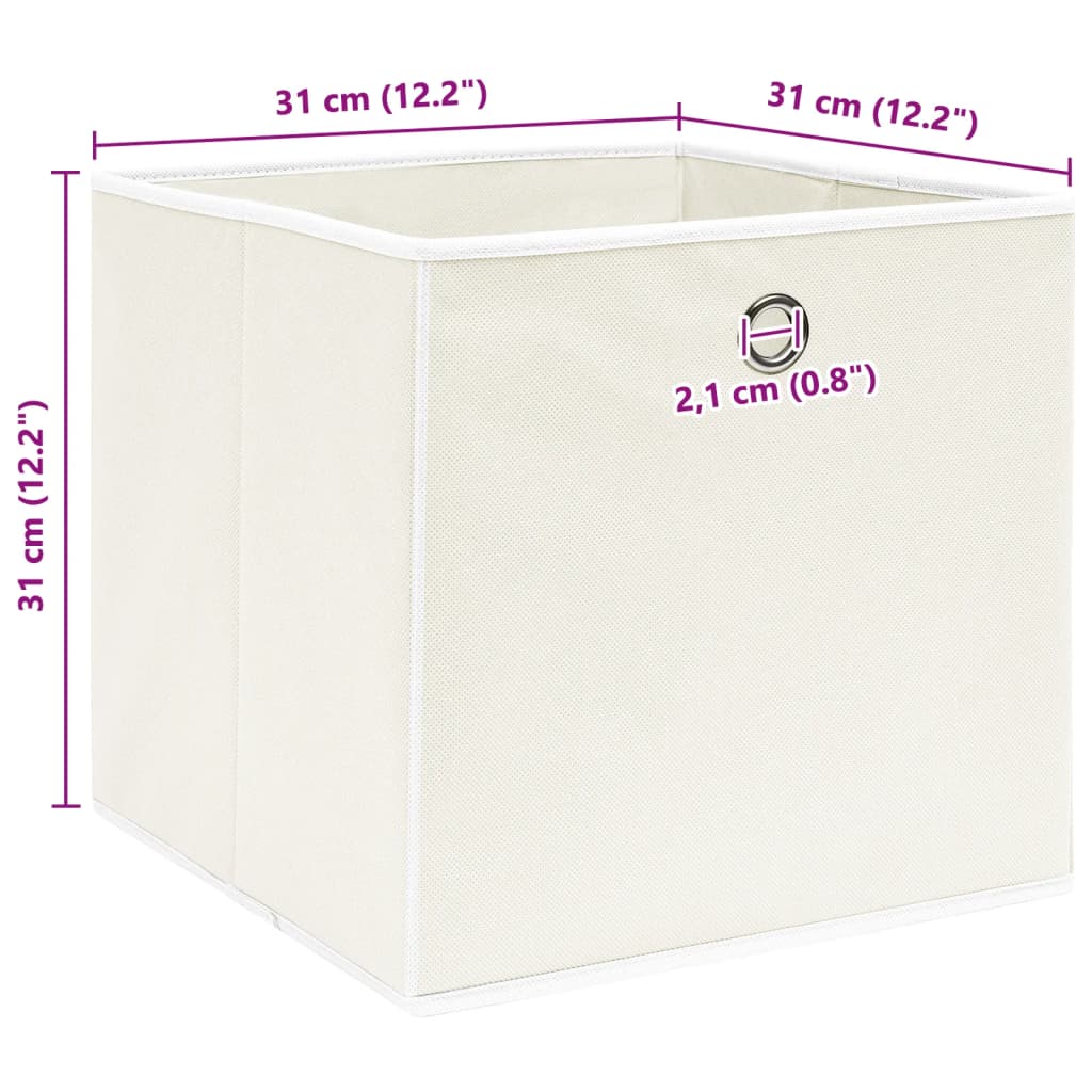 vidaXL Storage Boxes 4 pcs White 32x32x32 cm Fabric