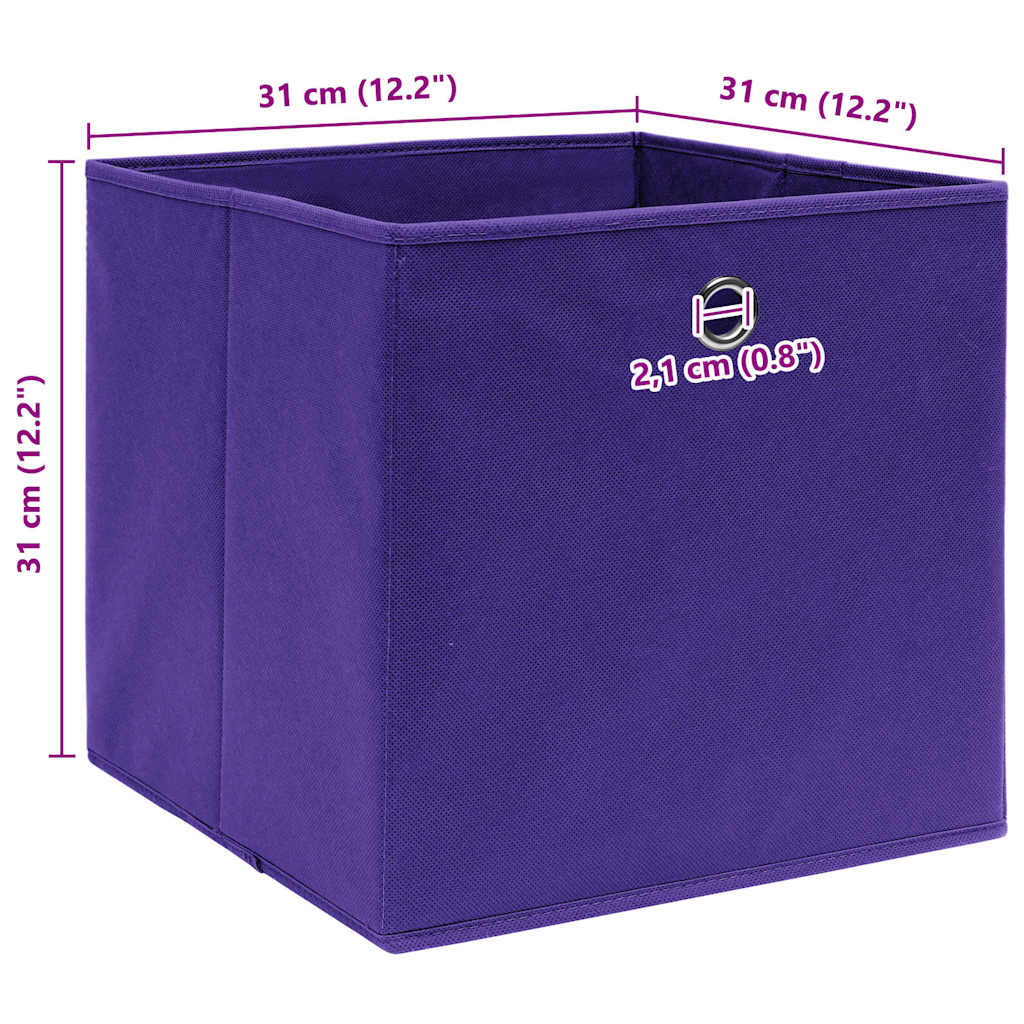 vidaXL Storage Boxes 4 pcs Purple 32x32x32 cm Fabric
