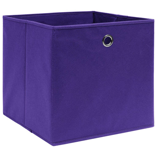 vidaXL Storage Box | Set of 10 | Purple | Non-woven fabric (100% polyester)