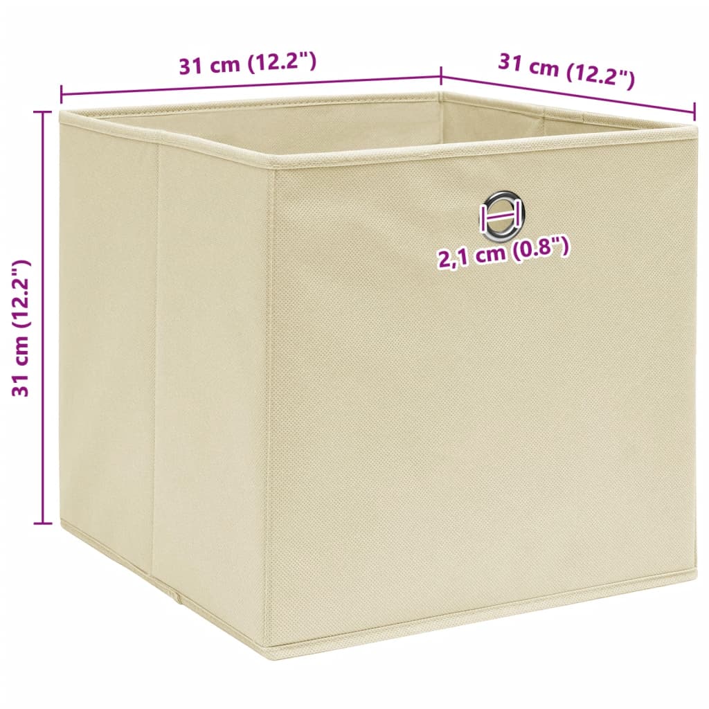 vidaXL Storage Boxes 4 pcs Cream 32x32x32 cm Fabric