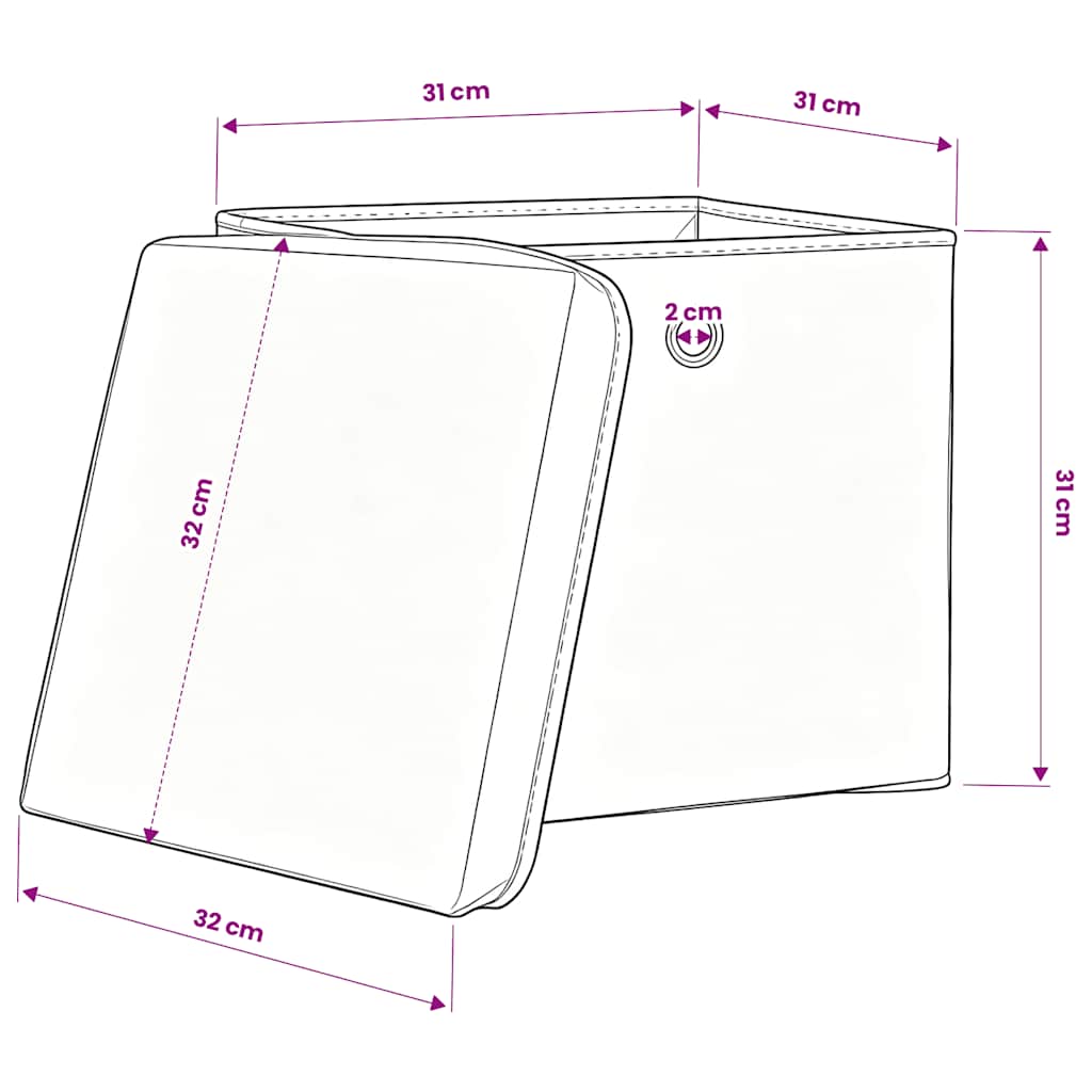 vidaXL Storage Box | Set of 4 | Baby Blue | Non-Woven Fabric (100% Polyester)