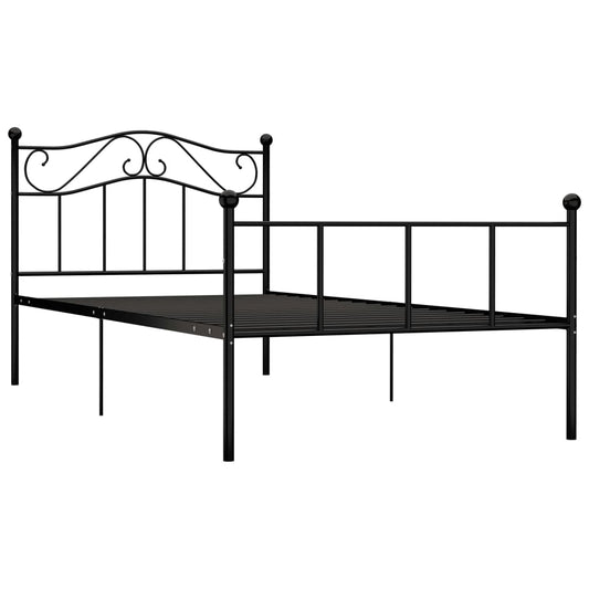 284523 vidaXL Bed Frame without Mattress Black Metal 90x200 cm