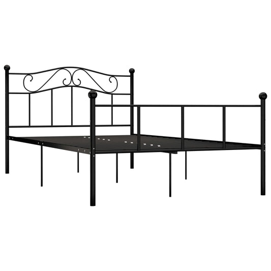 284526 vidaXL Bed Frame without Mattress Black Metal 140x200 cm