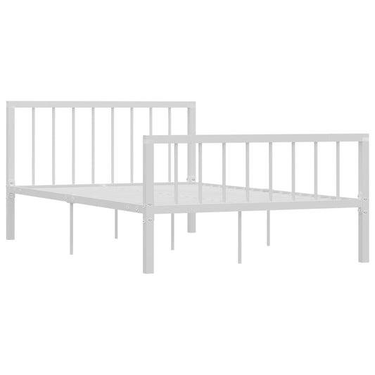 284564 vidaXL Bed Frame without Mattress White Metal 120x200 cm