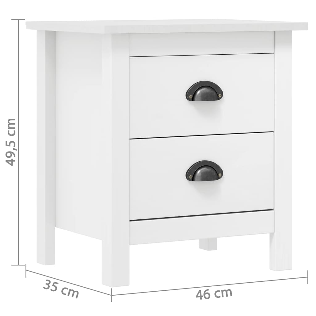 vidaXL Bedside Cabinet | Set of 2 | White | Solid pine wood | Medium