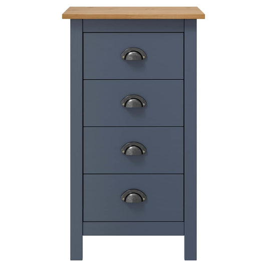 288913 vidaXL Sideboard "Hill" Grey 46x35x80 cm Solid Pine Wood