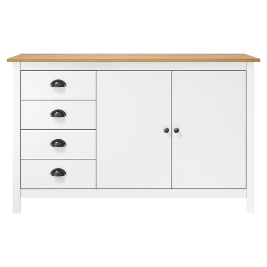 vidaXL Sideboard | White and honey brown | Solid pine wood | Medium | Sideboard