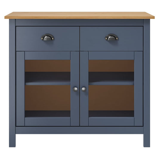 288941 vidaXL Sideboard "Hill" Grey 90x40x80 cm Solid Pine Wood