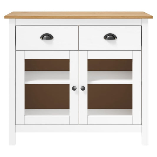 vidaXL Sideboard Hill White 90x40x80 cm Solid Pine Wood