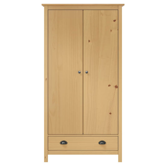 288947 vidaXL 2-Door Wardrobe "Hill" 89x50x170 cm Solid Pine Wood