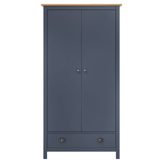 288949 vidaXL 2-Door Wardrobe "Hill" Grey 89x50x170 cm Solid Pine Wood