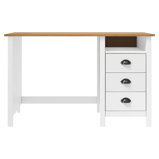 vidaXL Desk Hill with 3 Drawers 120x50x74 cm Solid Pine Wood