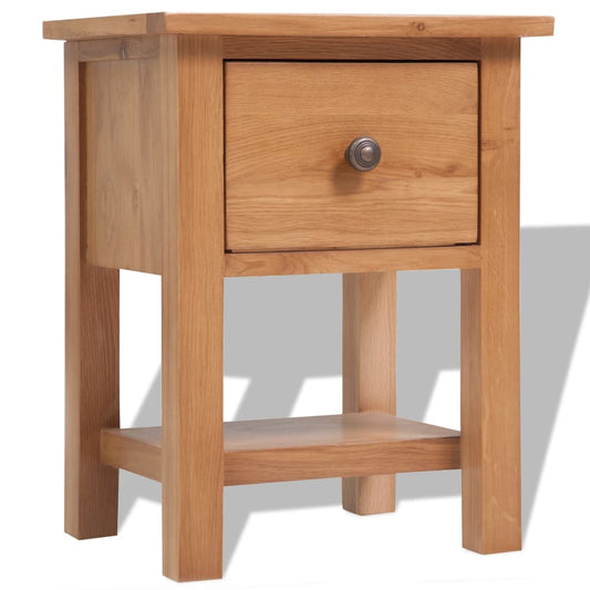 vidaXL Nightstand | Natural Oak | Solid oak wood | Small | Durable | Nightstand
