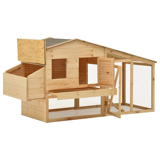 vidaXL Chicken Cage Solid Pine Wood 178x67x92 cm