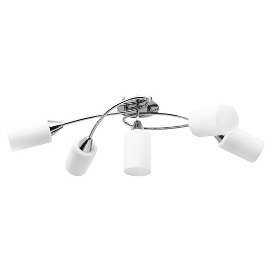 289238 vidaXL Ceiling Lamp with Ceramic Shades for 5 E14 Bulbs White Cone