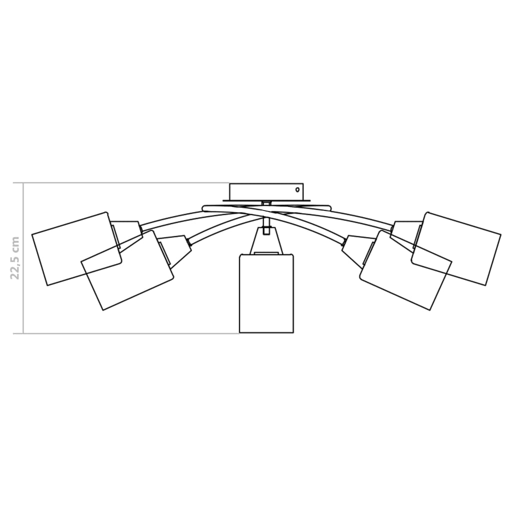 289238 vidaXL Ceiling Lamp with Ceramic Shades for 5 E14 Bulbs White Cone
