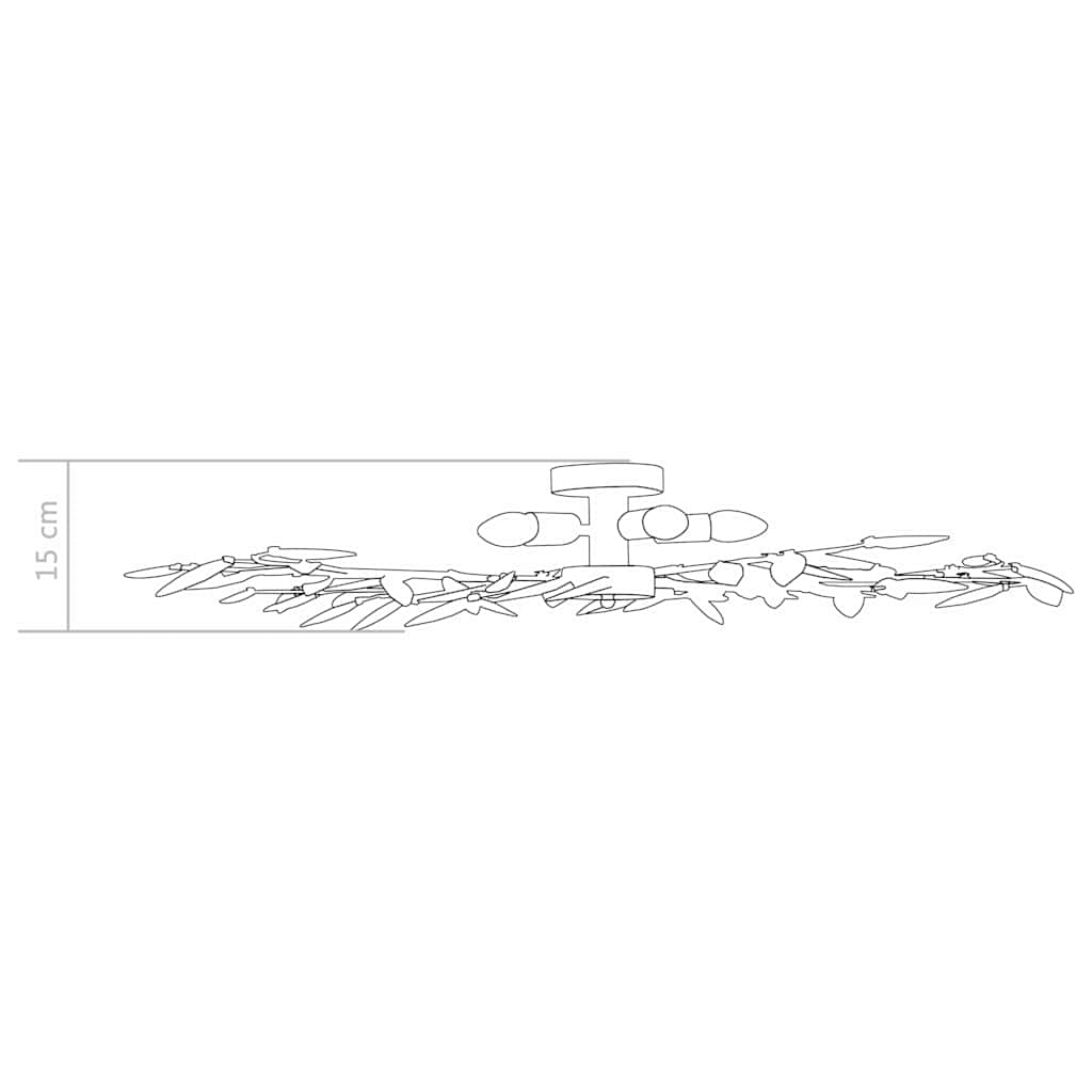 289241 vidaXL Ceiling Lamp with Acrylic Crystal Leaf Arms for 5 E14 Bulbs Green