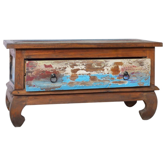 vidaXL Coffee Table | Multicolour | Reclaimed teak wood | 80 cm x 50 cm x 40 cm