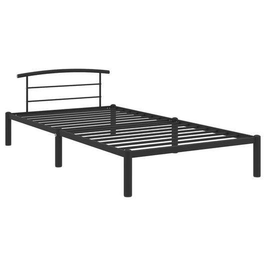 284657 vidaXL Bed Frame without Mattress Black Metal 100x200 cm