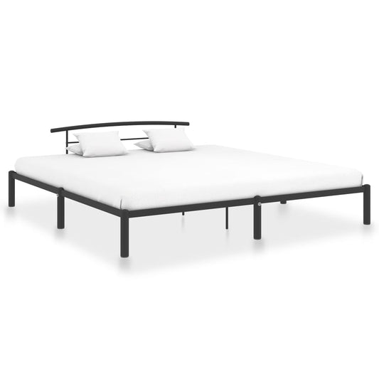 284661 vidaXL Bed Frame without Mattress Black Metal 180x200 cm