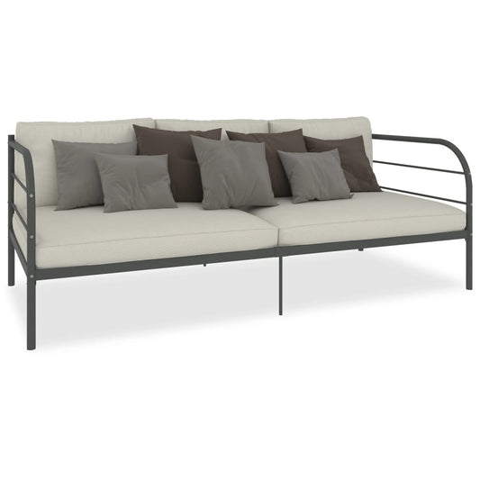 284674 vidaXL DayBed Frame without Mattress Grey Metal 90x200 cm