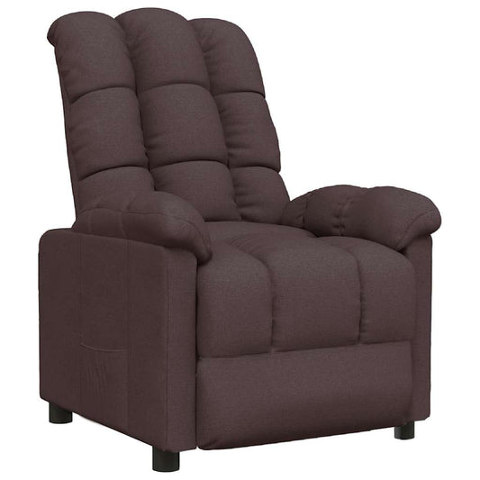 vidaXL Recliner Chair Dark Brown Fabric
