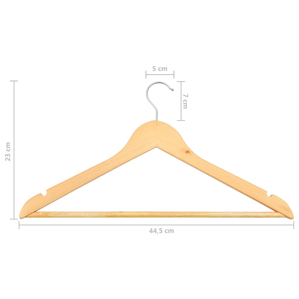 vidaXL Hanger | Set of 100 | Light brown | Hardwood, metal | Standard