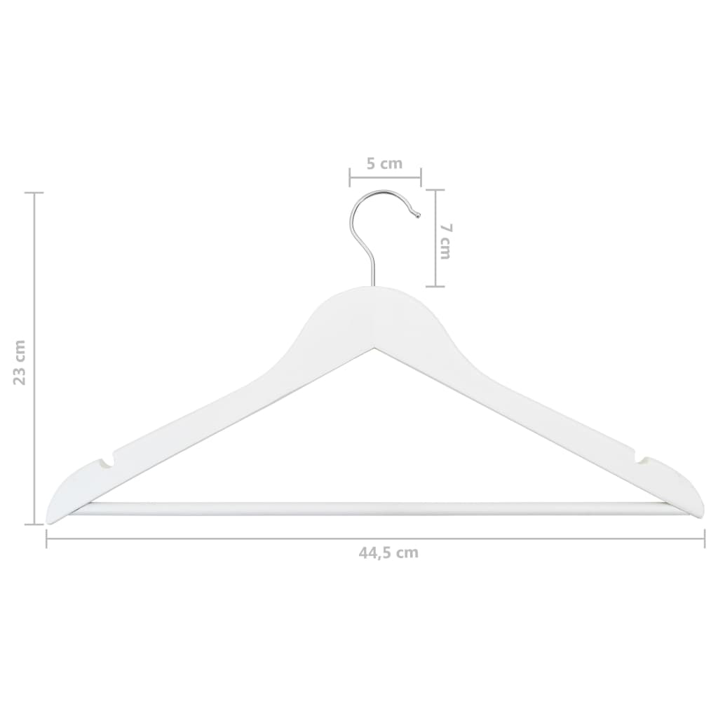 vidaXL 50 pcs Clothes Hanger Set Non-slip White Hardwood