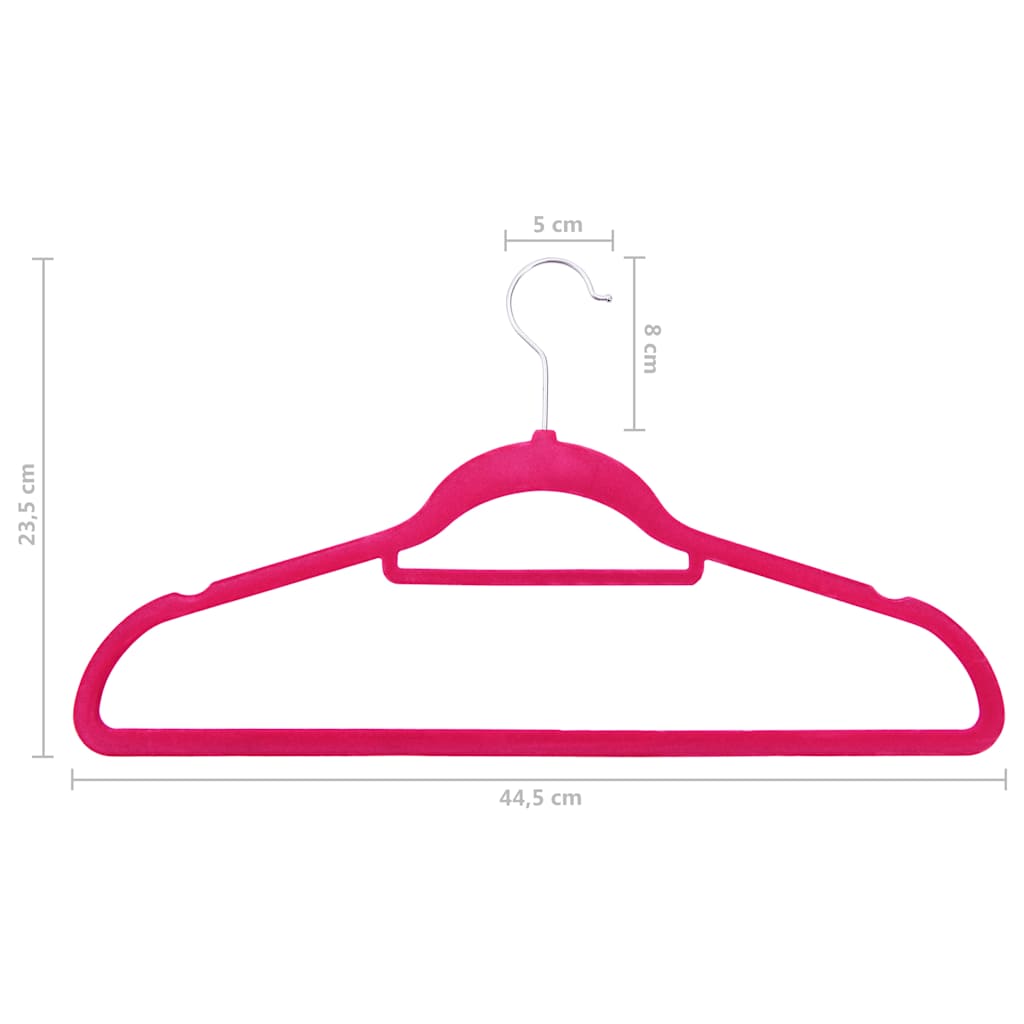 289923 vidaXL 20 pcs Clothes Hanger Set Anti-slip Pink Velvet
