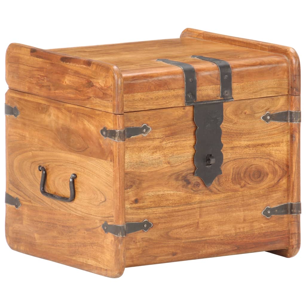 vidaXL Chest | Natural Acacia | Solid Acacia Wood | 40cm | Chest | Square