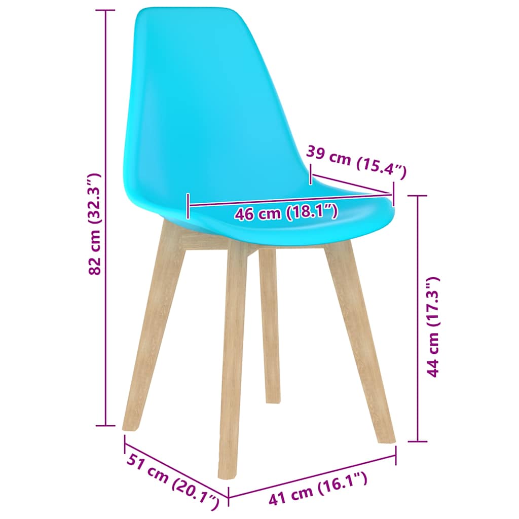 vidaXL Dining Chairs 6 pcs Blue Plastic