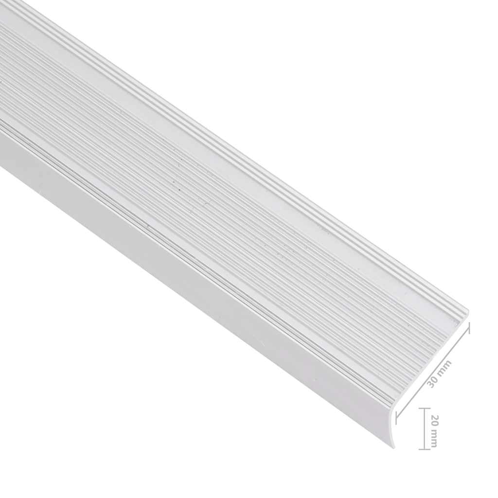 vidaXL Stair Nosings in L-shape 15 pcs Aluminium 90 cm Silver