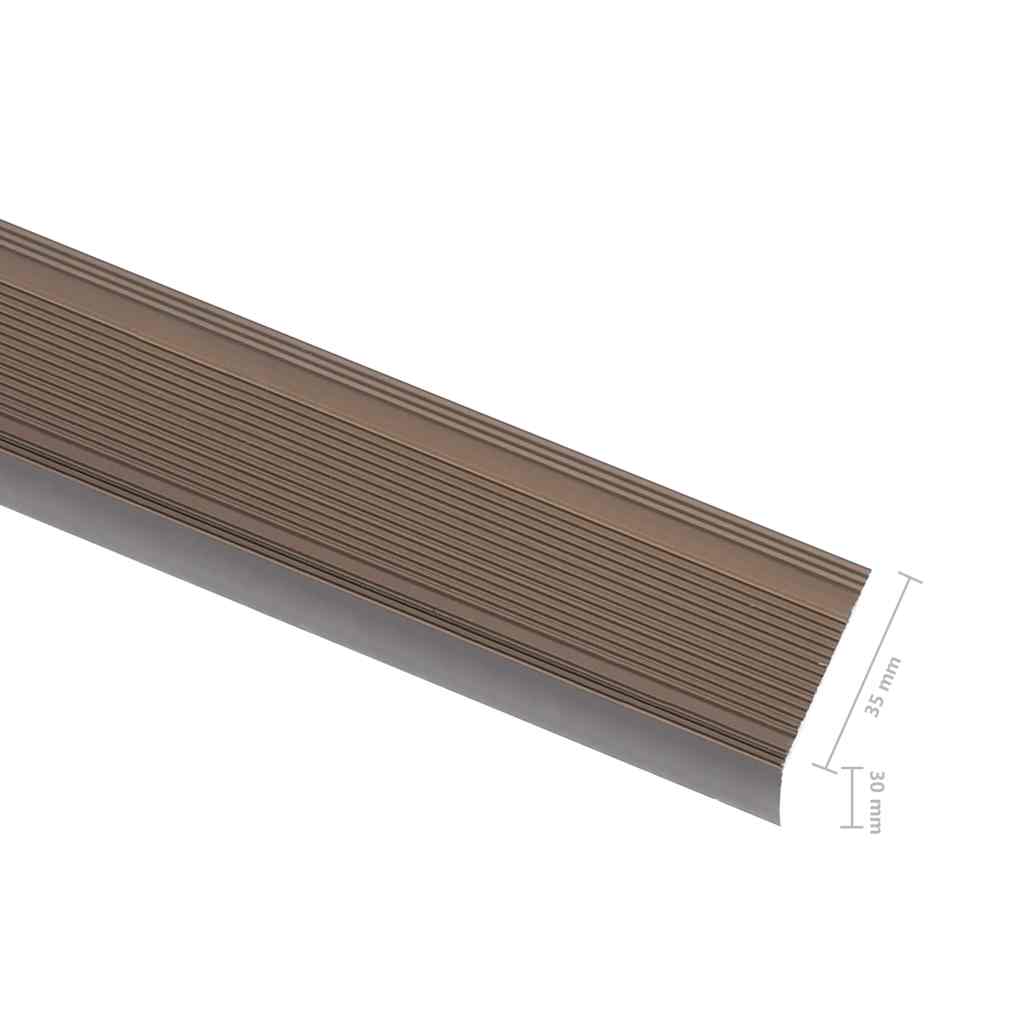 vidaXL Stair Nosings in L-shape 5 pcs Aluminium 90 cm Brown