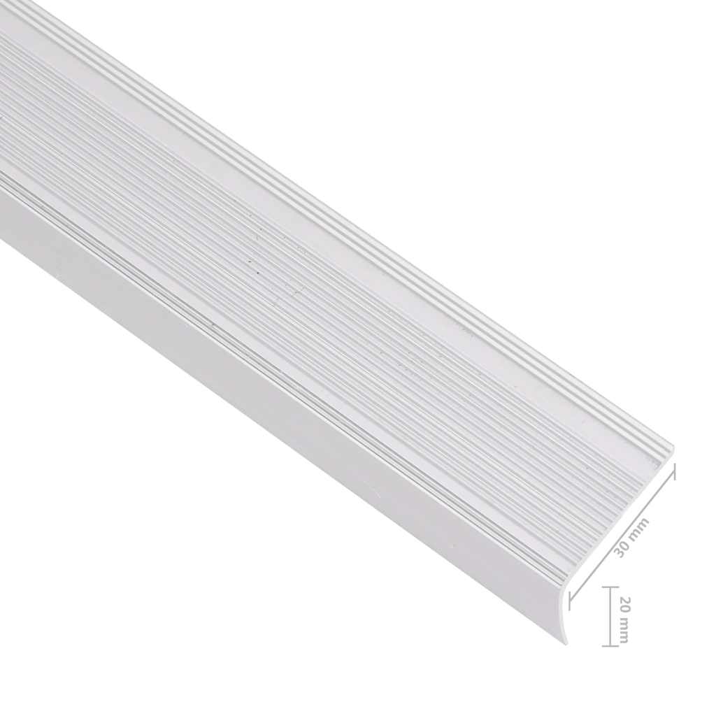 vidaXL Stair Nosings in L-shape 5 pcs Aluminium 100 cm Silver