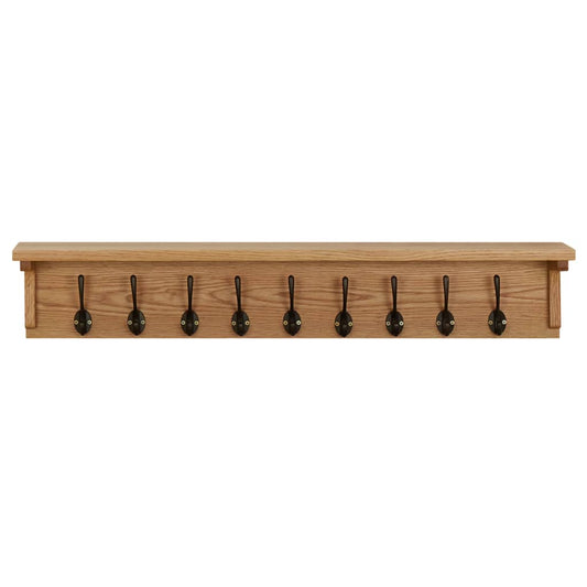 vidaXL Coat Rack 90x16x16 cm Solid Oak Wood