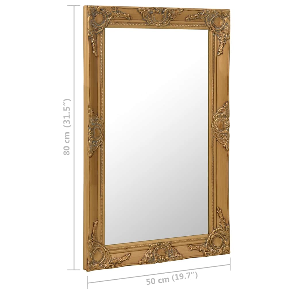 320321 vidaXL Wall Mirror Baroque Style 50x80 cm Gold