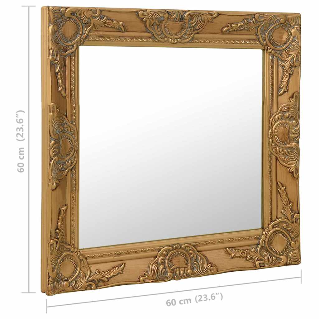 320333 vidaXL Wall Mirror Baroque Style 60x60 cm Gold