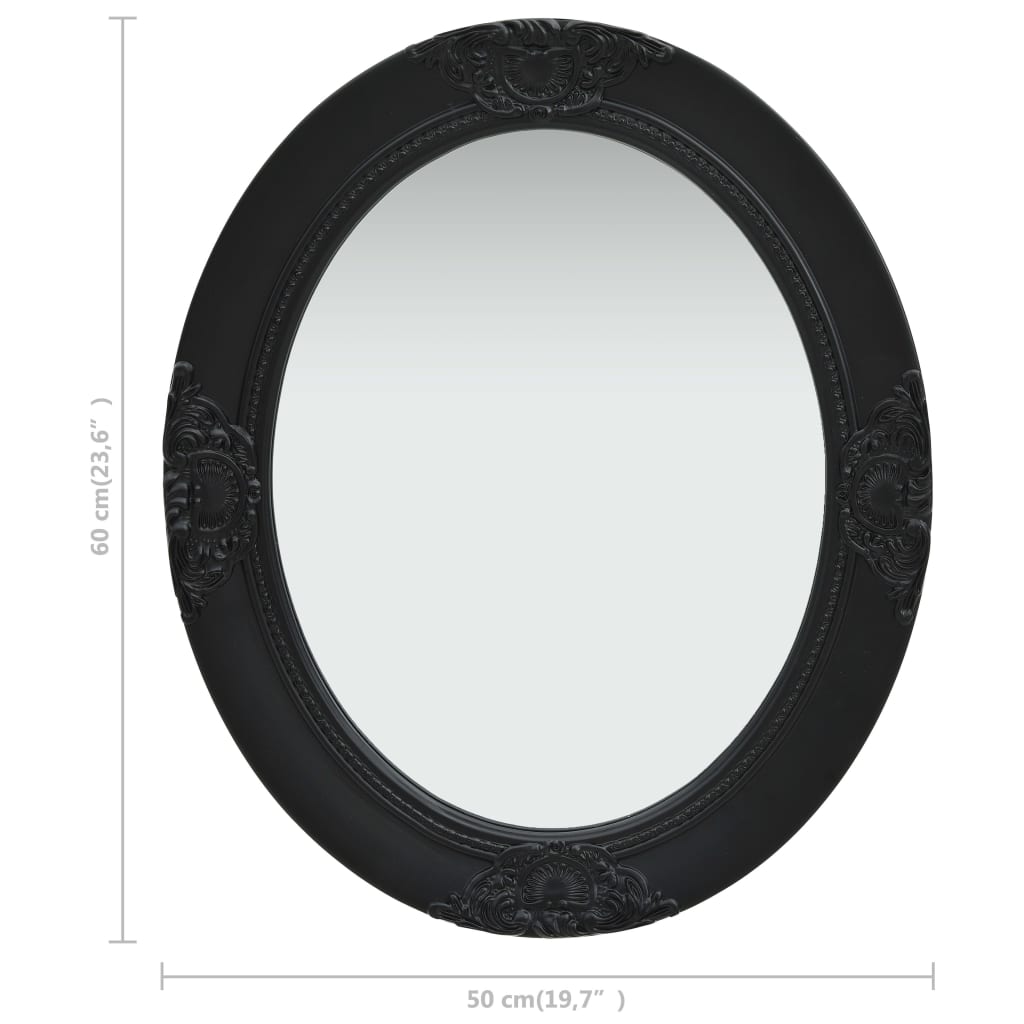 vidaXL Wall Mirror Baroque Style 50x60 cm Black
