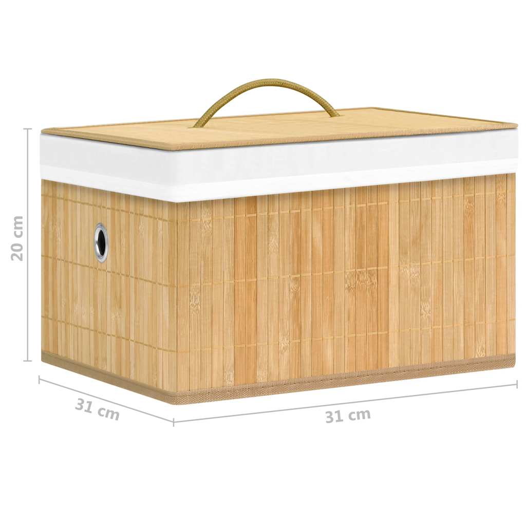 vidaXL Bamboo Storage Boxes 4 pcs